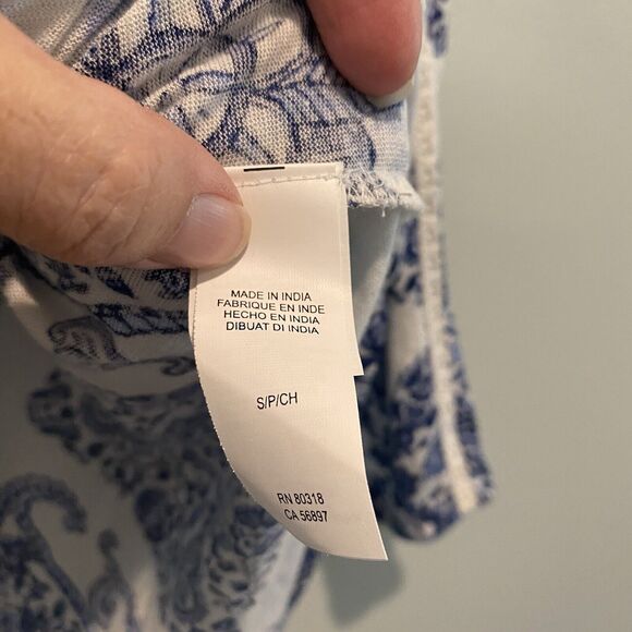 Lucky Brand Tunic Small Blue‎ Festival Western Boho Prairie Embroidered Lace - Picture 11 of 12